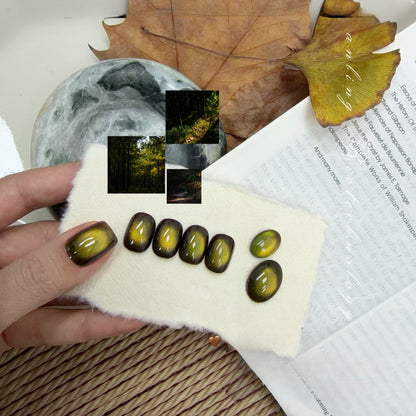 ADHERE Autumn Amber Cat Eye Gel Polish Set, 7 Colors × 12ml, Magnetic Shimmer Gel