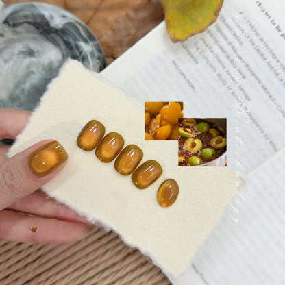 ADHERE Autumn Amber Cat Eye Gel Polish Set, 7 Colors × 12ml, Magnetic Shimmer Gel