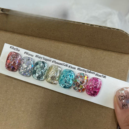 ADHERE Bling Bling Summer Glitter Gel Polish | Luxury Sparkle Toe Nail Pot Series