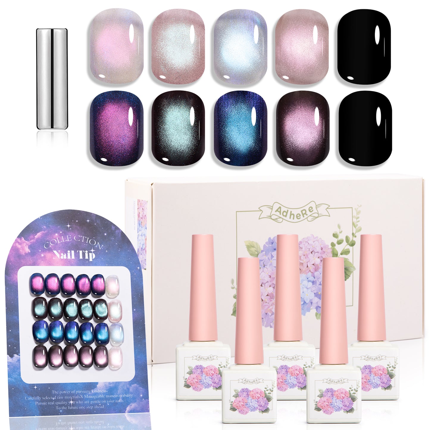 ADHERE Multi-Chrome Cat Eye Gel Polish 12ml × 4 Bottle Set