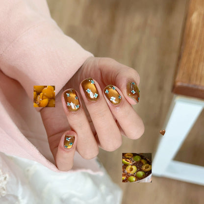 ADHERE Autumn Amber Cat Eye Gel Polish Set, 7 Colors × 12ml, Magnetic Shimmer Gel