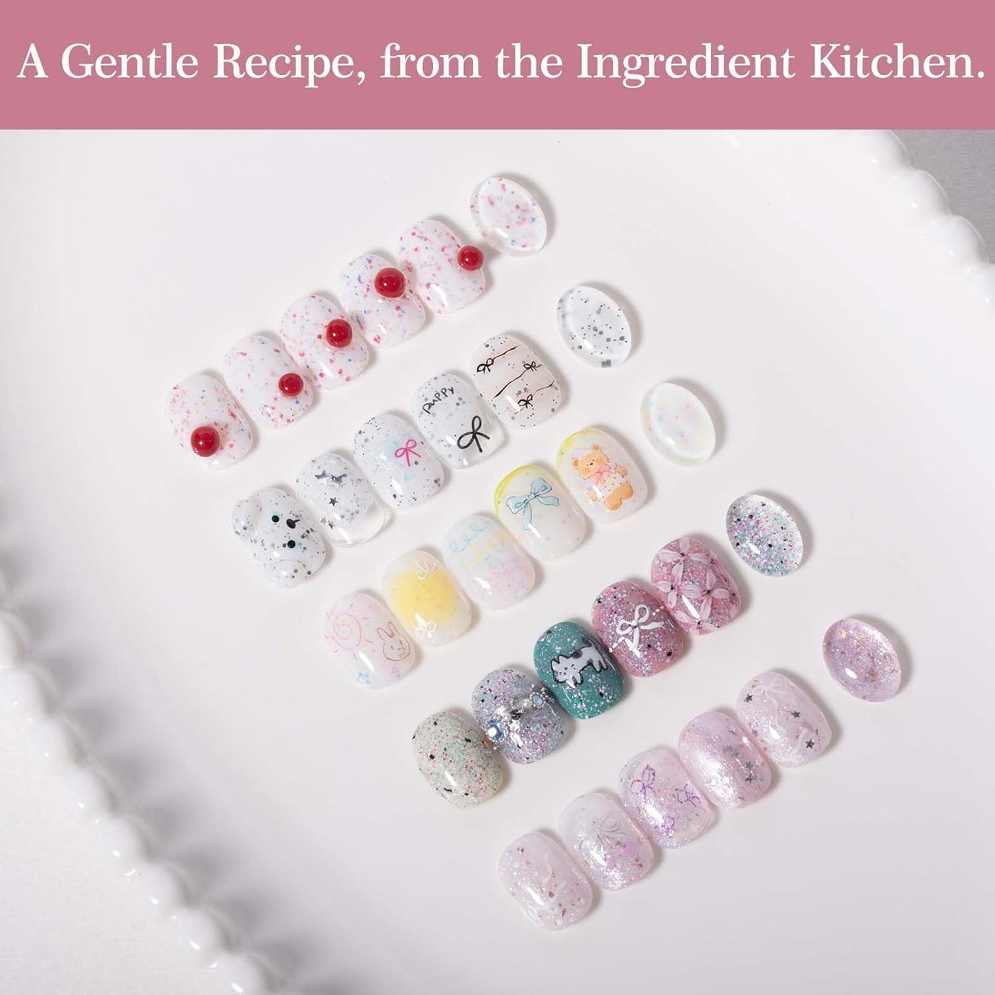 ADHERE 12ml Gel Nail Polish Set 5 Colors, The Ingredient Kitchen Collection, Professional Manicure Gel for Salon & Home DIY Nail Art