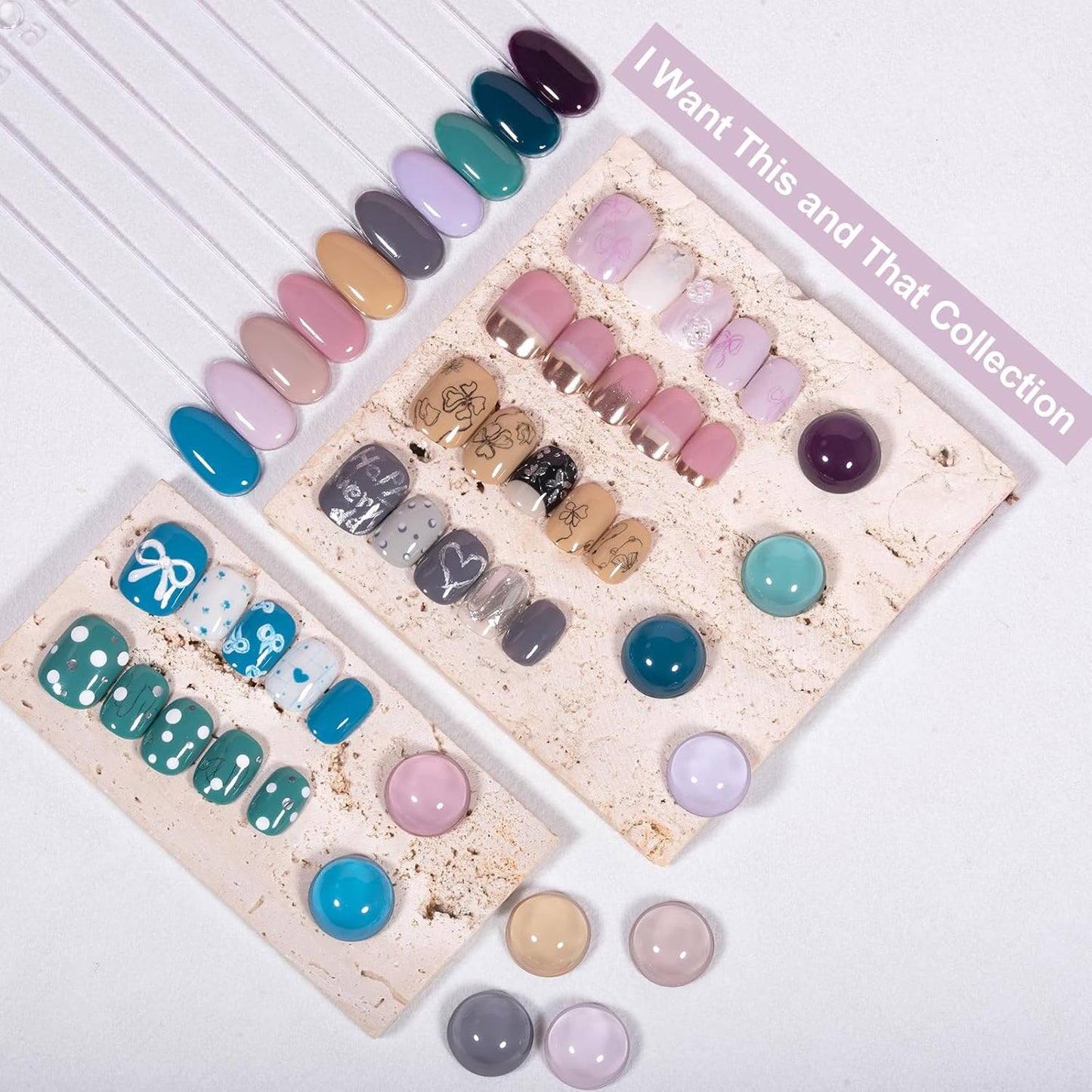 ADHERE 12ml x10 Color Polish Gel Kit, Light Purple Blue Pink Yellow Dark Green UV LED Gel Nail Polish, Soak Off Nail Varnish Gel Polish for Manicure Salon DIY Design at Home