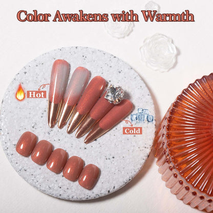 ADHERE 12ml 5pcs Color-Changing Glitter Flakies Gel Kit, Color Changing Gel Nail Polish, 1pc Temperature Change Nail Polish Gel Polish for Nail Art Manicure Salon DIY at Home