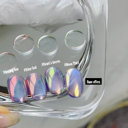 ADHERE Moonlight Powder Series｜New Iridescent Chrome Powder · 5-Jar Set for Aurora Nail Art