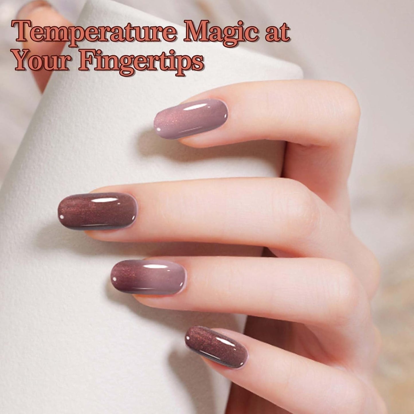 ADHERE 12ml 5pcs Color-Changing Glitter Flakies Gel Kit, Color Changing Gel Nail Polish, 1pc Temperature Change Nail Polish Gel Polish for Nail Art Manicure Salon DIY at Home
