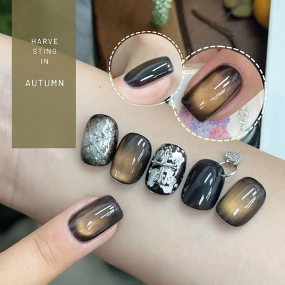 Kit de esmalte de uñas de gel de otoño de adherencia de otoño, 12 ml, 7 colores holográficos, imán y remojo, regalo de salón de bricolaje