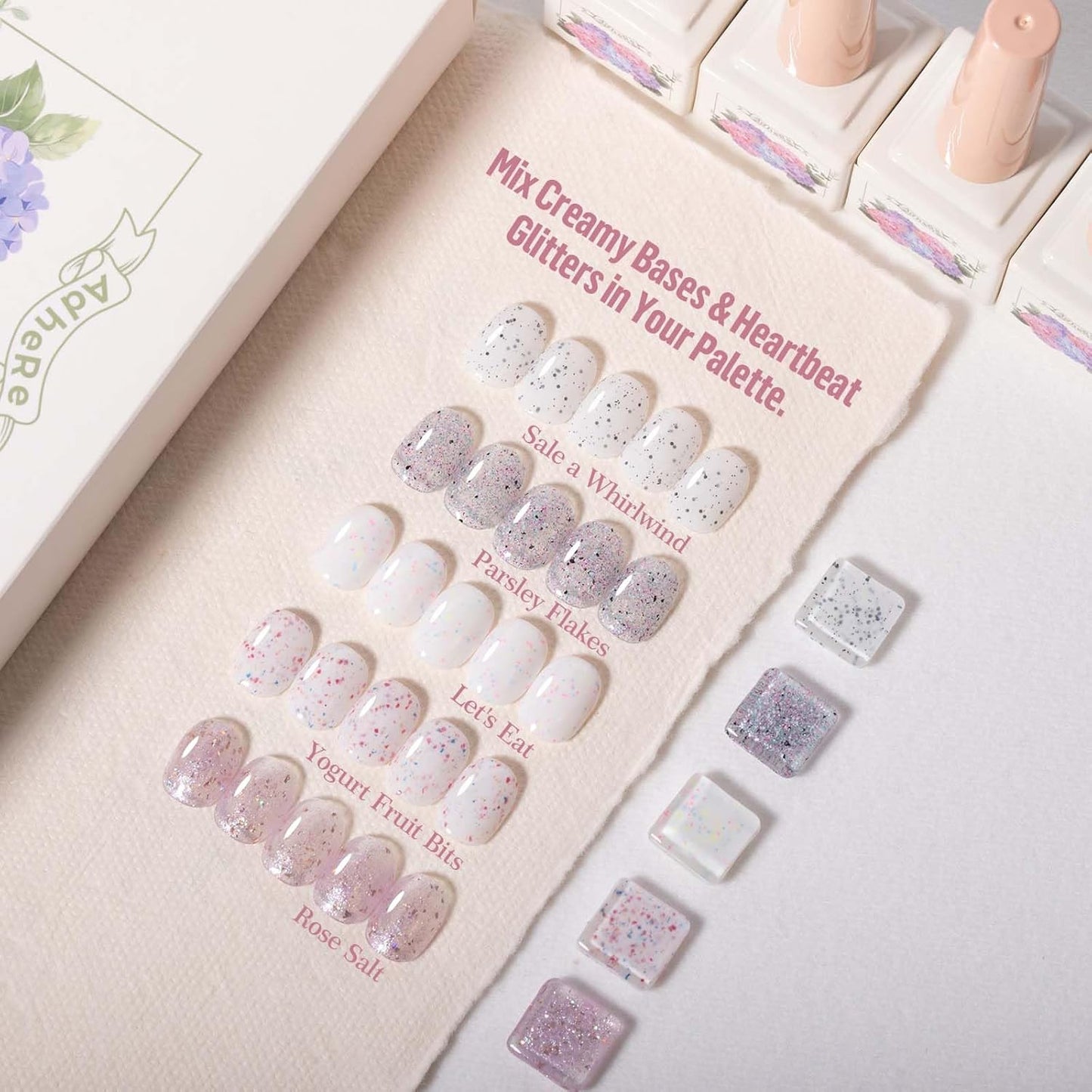 ADHERE 12ml Gel Nail Polish Set 5 Colors, The Ingredient Kitchen Collection, Professional Manicure Gel for Salon & Home DIY Nail Art