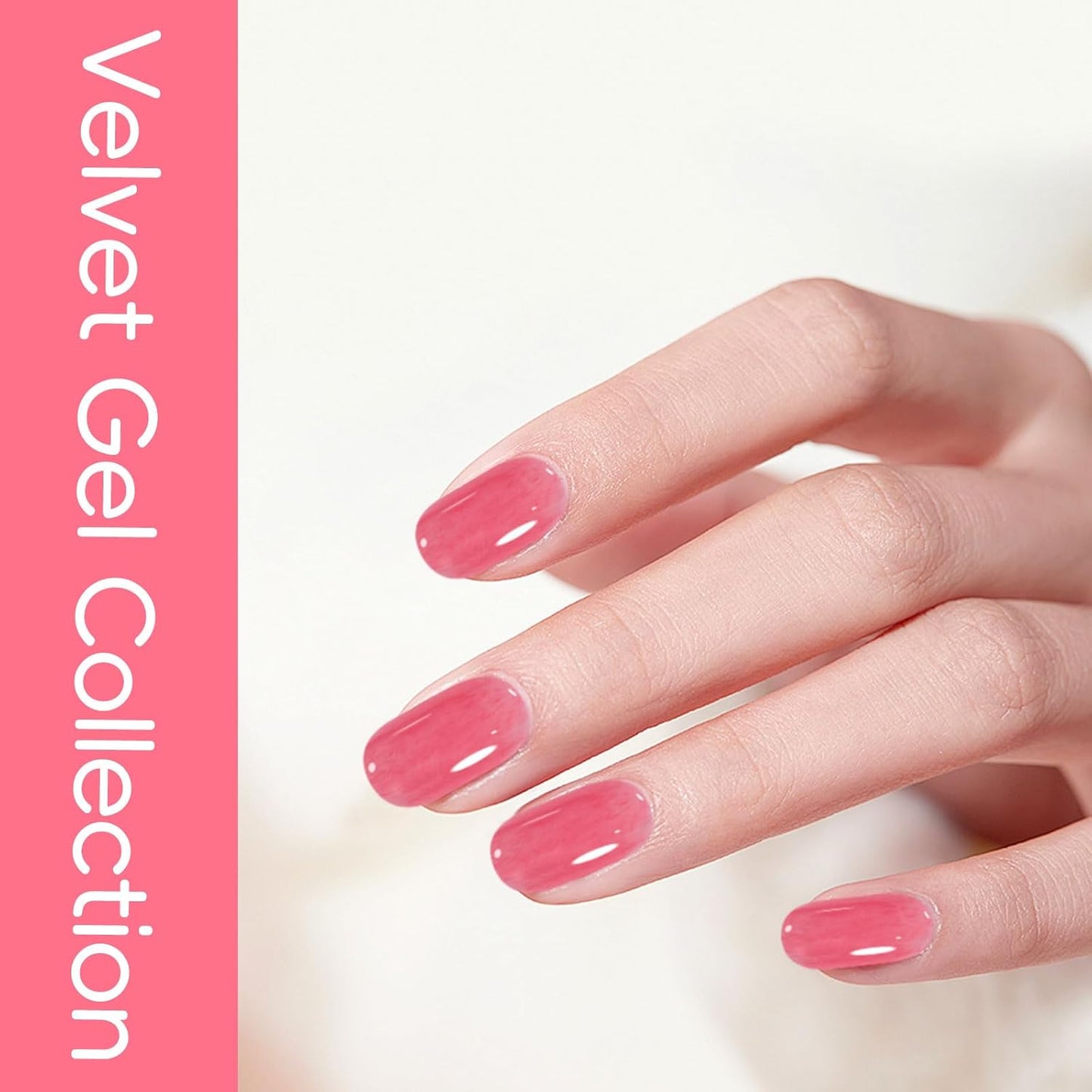 ADHERE Fur Gel Nail Polish Set, 12ml x5 Pcs Milky White Pink Beige Cinnamon Brown Furry Fall Winter Colors, Fluffy Velvety Fuzzy Feel Gel Polish Collection, UV LED Cured Nail Varnish