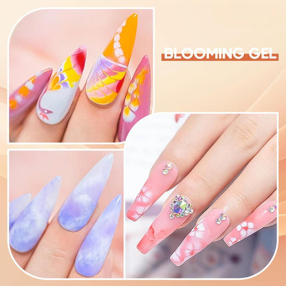 ADHERE Blooming Gel 15ml - Clear UV LED Blossom Gel Polish for Spreading Effect Marble