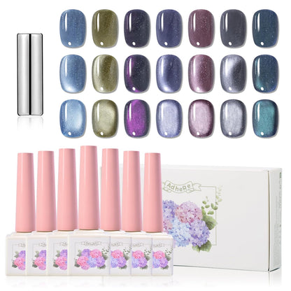 Adhieren la serie de joyas Kit de gel de ojos Cat, 12 ml, 7 colores, con palo magnético