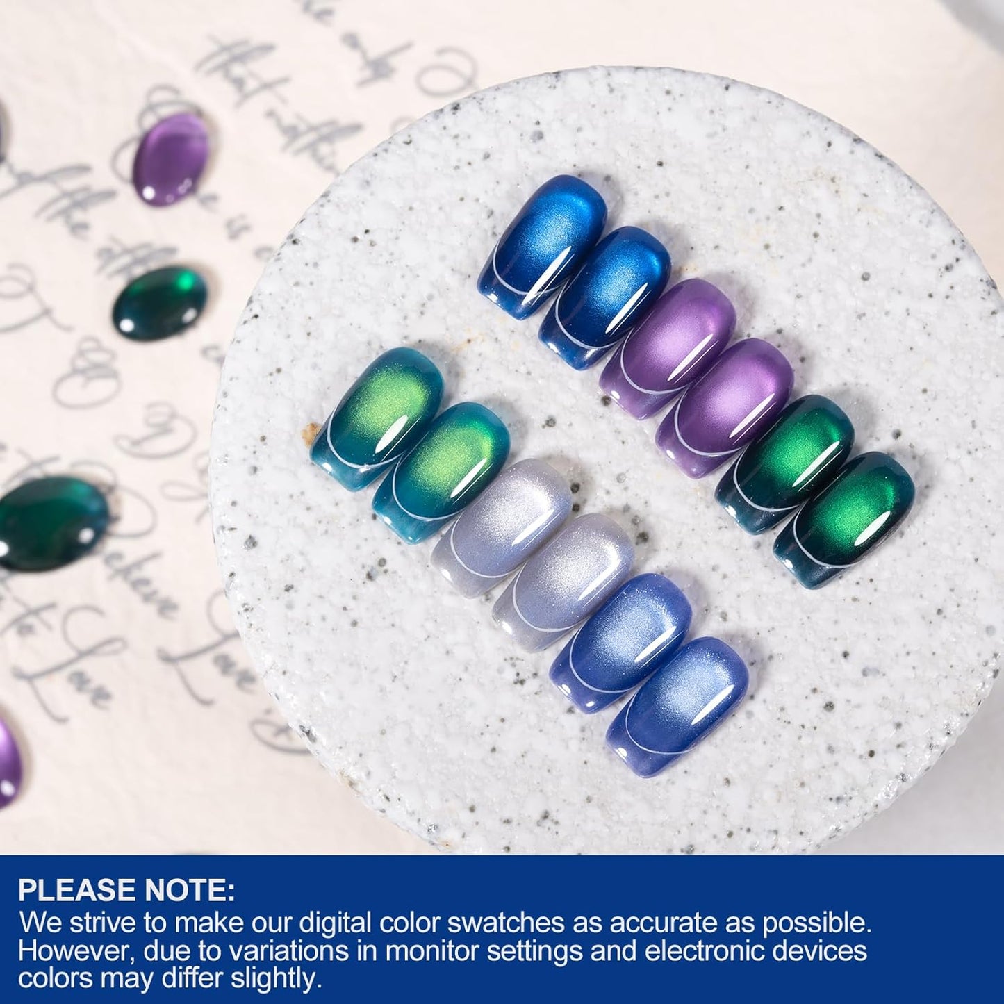 ADHERE Light & Shadow Bazaar Cat Eye Gel Polish Kit – 6 Pcs (12ml) with Magnetic Stick