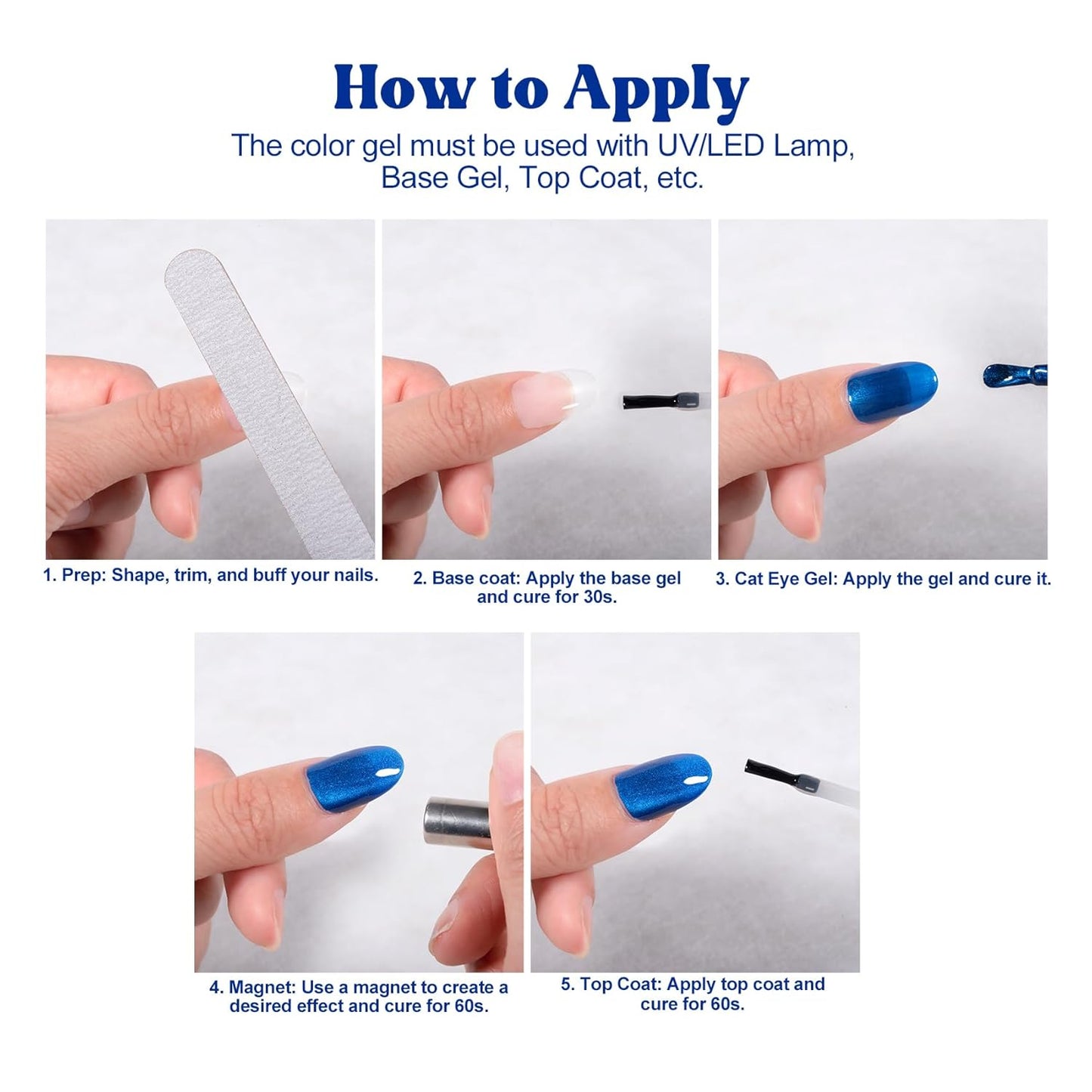 ADHERE Light & Shadow Bazaar Cat Eye Gel Polish Kit – 6 Pcs (12ml) with Magnetic Stick