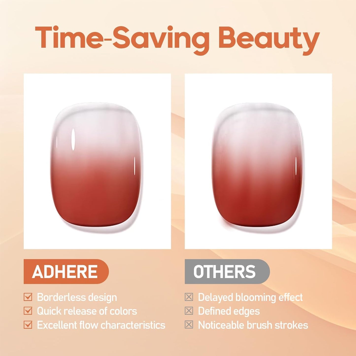 ADHERE Blooming Gel 15ml - Clear UV LED Blossom Gel Polish for Spreading Effect Marble