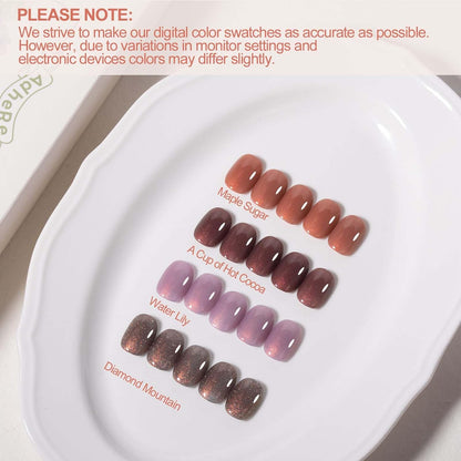 ADHERE 12ml 5pcs Color-Changing Glitter Flakies Gel Kit, Color Changing Gel Nail Polish, 1pc Temperature Change Nail Polish Gel Polish for Nail Art Manicure Salon DIY at Home