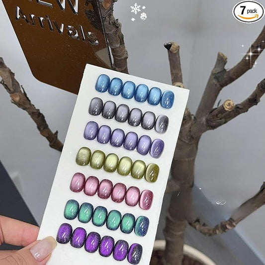 ADHERE Jewelry Show Series Cat Eye Gel Kit, 12ml, 7 Colors, With Magnetic Stick