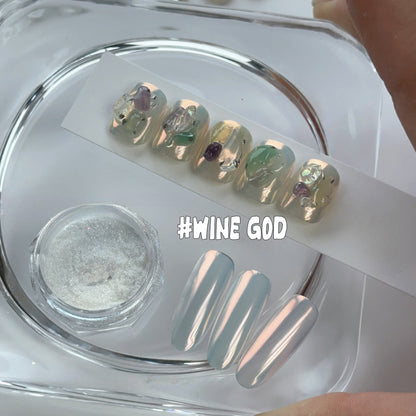 ADHERE Moonlight Powder Series｜New Iridescent Chrome Powder · 5-Jar Set for Aurora Nail Art