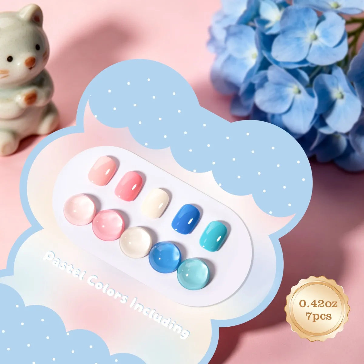 ADHERE Sweetness Park Collection, 12ml, 5 Dopamine Creamy Shades, vibrant solid gel polish for spring & summer