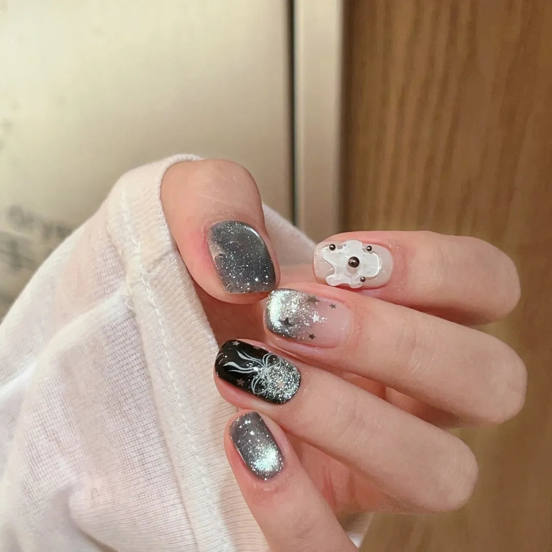 ADHERE Starry Series, 12ml, 5 Crushed Diamond Shades, glitter cat eye gel polish for starry manicure