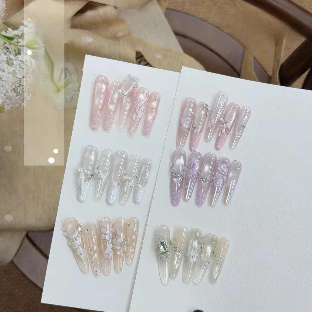 ADHERE Roundy Series, 5g Jar, 6 Glass Bead Shades, sheer glossy cat eye gel for Japanese-style manicure