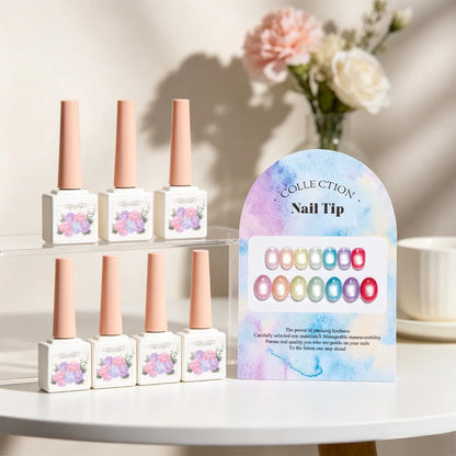 ADHERE Glass Candy Cat-Eye Collection, 12ml, 7 Dopamine Candy Shades, clear translucent cat eye gel polish