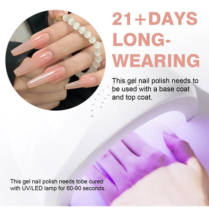 ADHERE Minimalist Series Gel Nail Polish Set,11PCS Nude Pink Gel Polish Kit with Brush