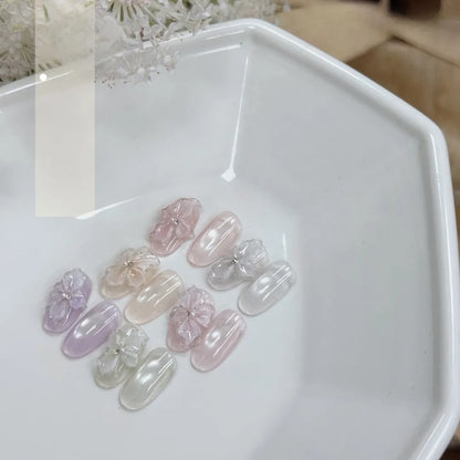 ADHERE Roundy Series, 5g Jar, 6 Glass Bead Shades, sheer glossy cat eye gel for Japanese-style manicure