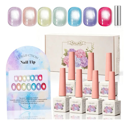 ADHERE Glass Candy Cat-Eye Collection, 12ml, 7 Dopamine Candy Shades, clear translucent cat eye gel polish