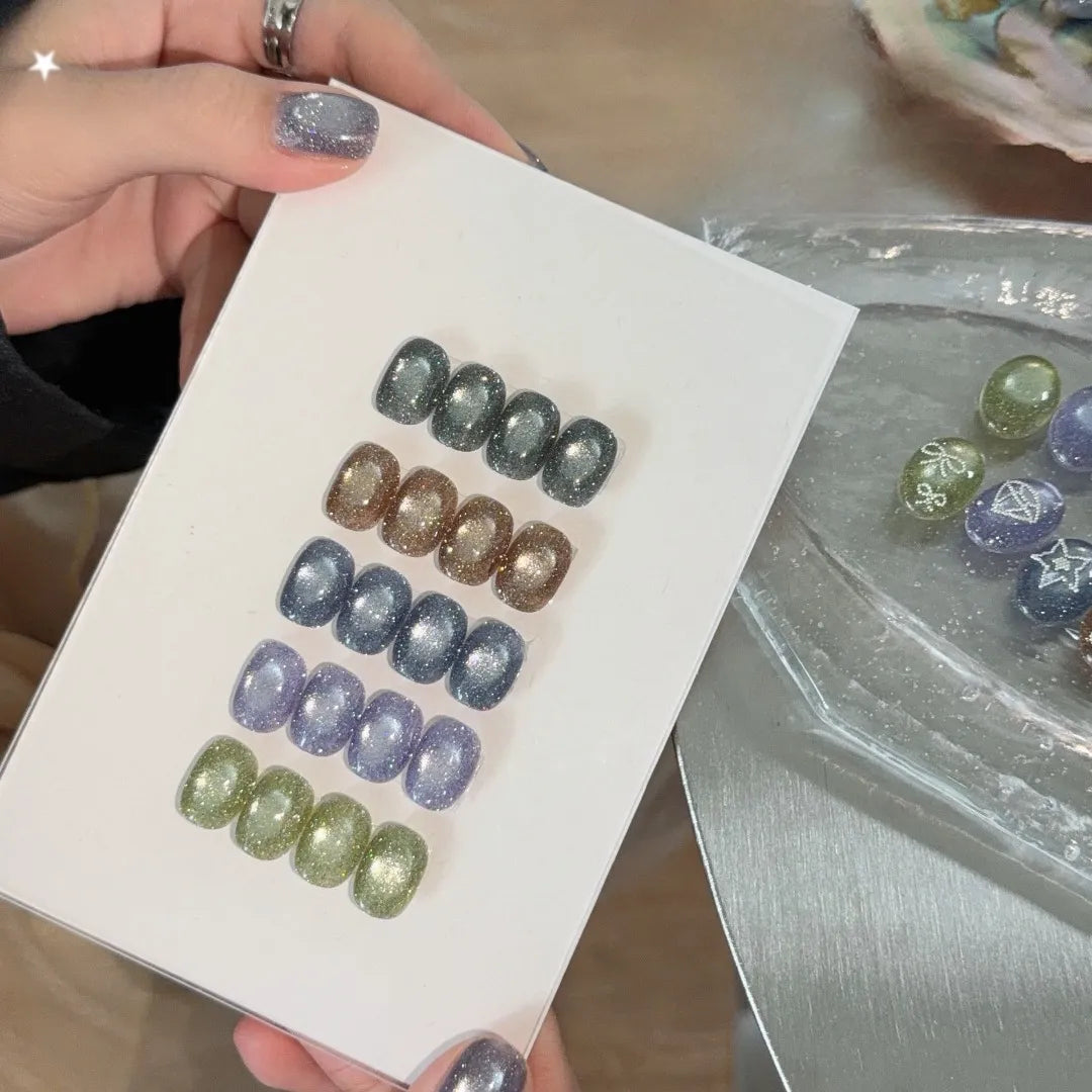 ADHERE Starry Series, 12ml, 5 Crushed Diamond Shades, glitter cat eye gel polish for starry manicure