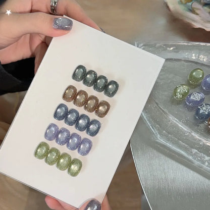 ADHERE Starry Series, 12ml, 5 Crushed Diamond Shades, glitter cat eye gel polish for starry manicure