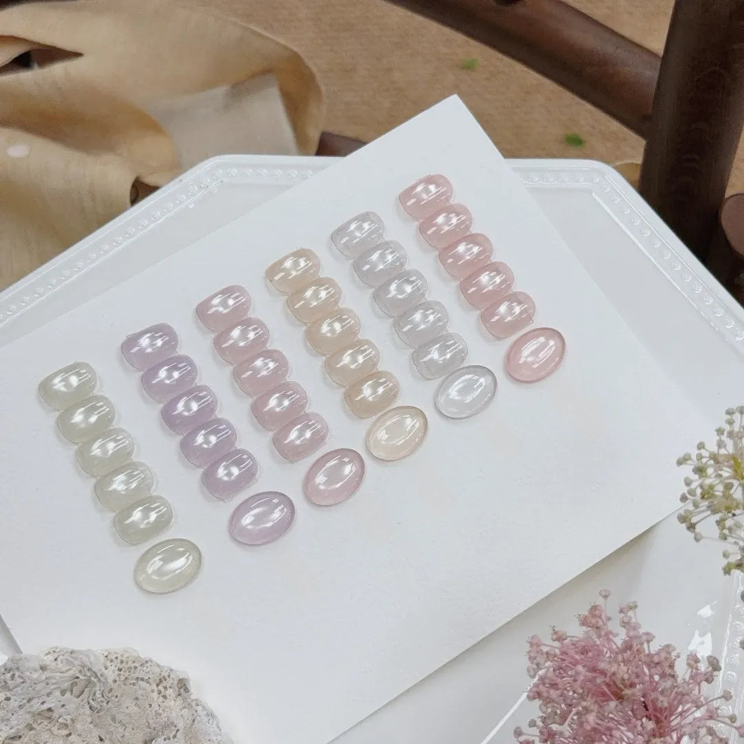 ADHERE Roundy Series, 5g Jar, 6 Glass Bead Shades, sheer glossy cat eye gel for Japanese-style manicure