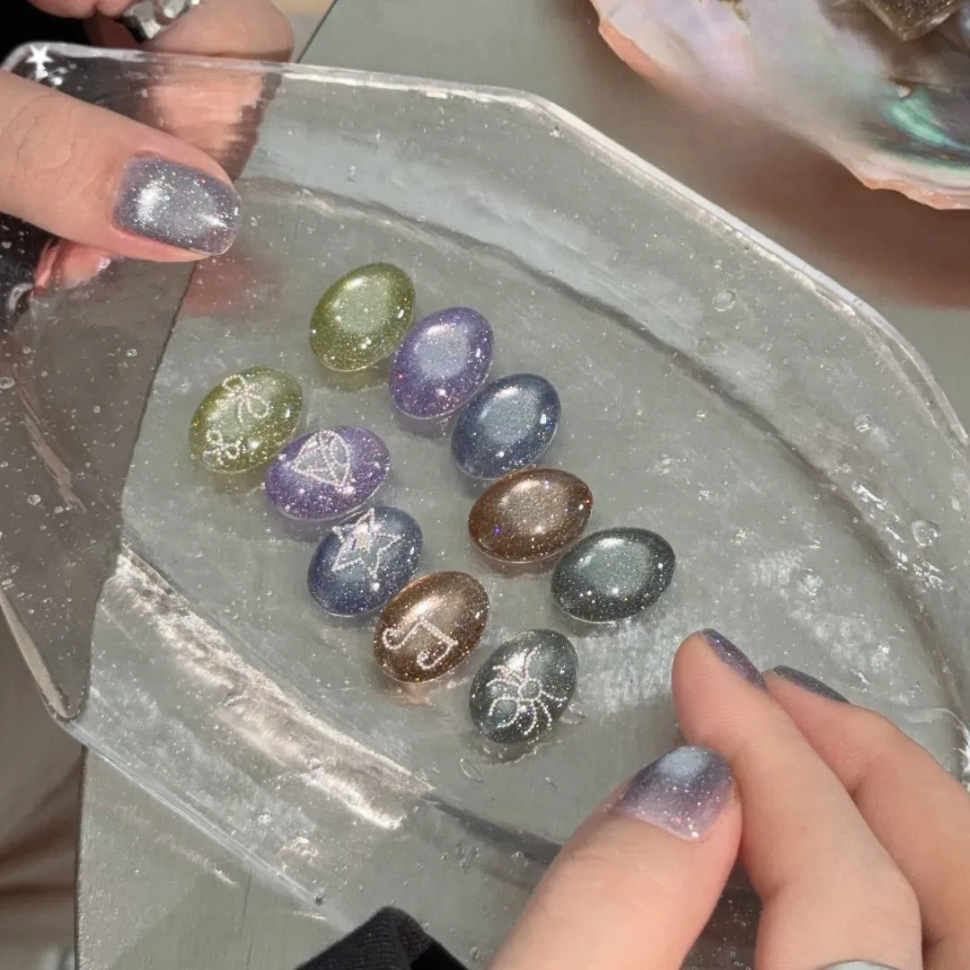 ADHERE Starry Series, 12ml, 5 Crushed Diamond Shades, glitter cat eye gel polish for starry manicure