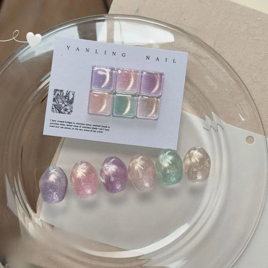 ADHERE Sunny Day Series, 12ml, 6 Shades, pale champagne golden cat eye gel polish for nude daily manicure