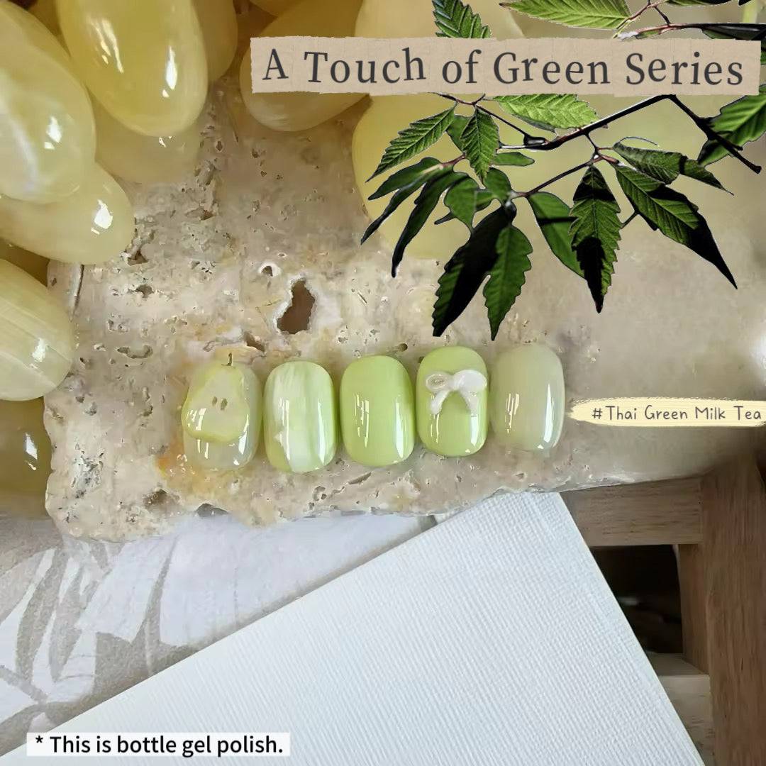 ADHERE A Touch of Green Gel Nail Polish Set, 6 Colors Spring Summer Green Blue Red Shades, High Pigment Pot Gel for Salon & Home DIY Nail Art UV LED
