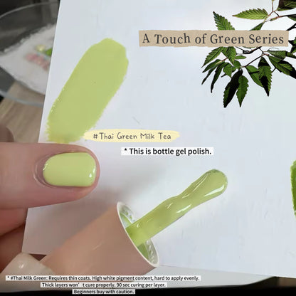 ADHERE A Touch of Green Gel Nail Polish Set, 6 Colors Spring Summer Green Blue Red Shades, High Pigment Pot Gel for Salon & Home DIY Nail Art UV LED