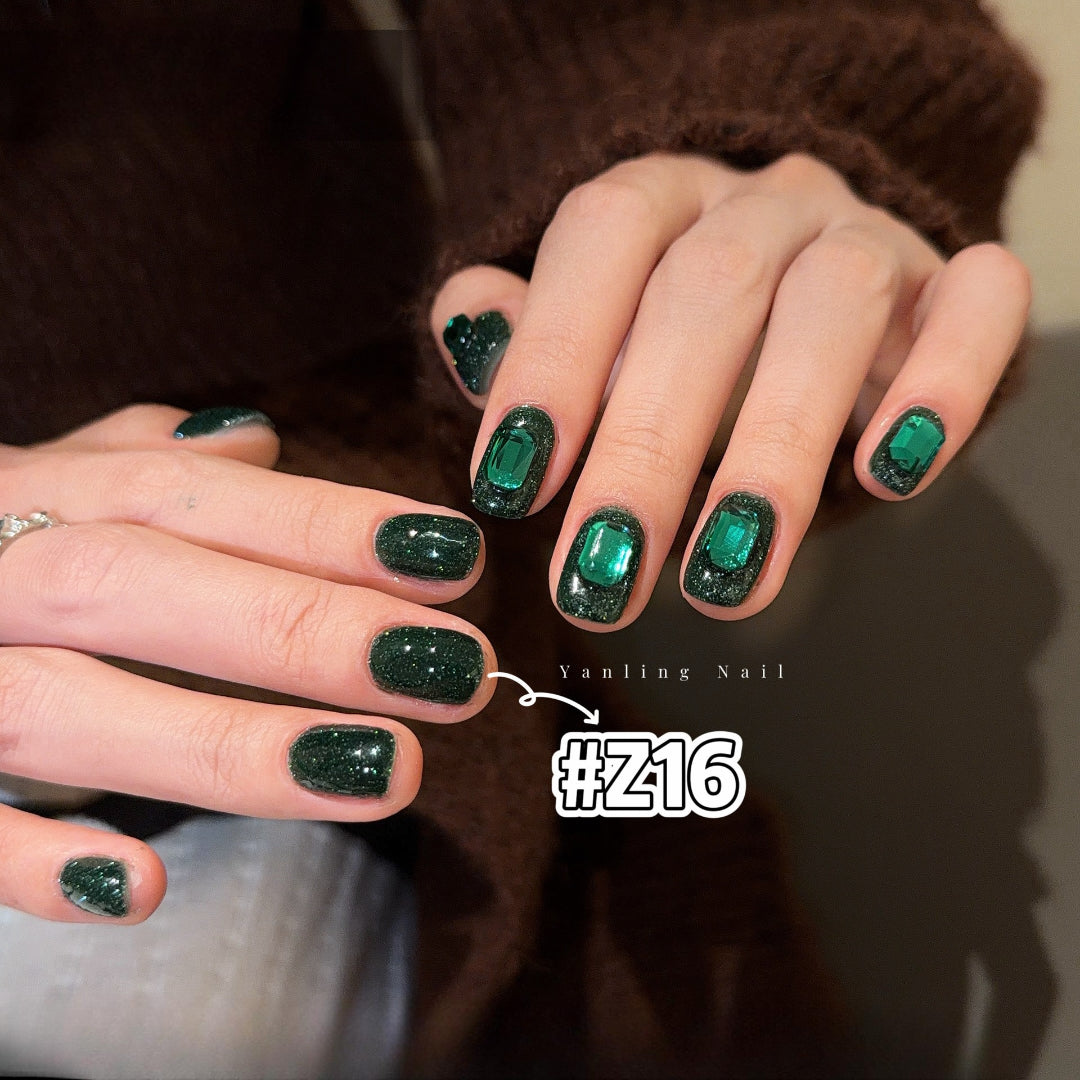 ADHERE Winter Gift Collection Gel Nail Polish Set, 15ml x6 Dark Cherry Red Brown Green Winter Colors, High Saturation Shimmer Diamond Glitter Gel for Salon & Home DIY Nail Art UV LED