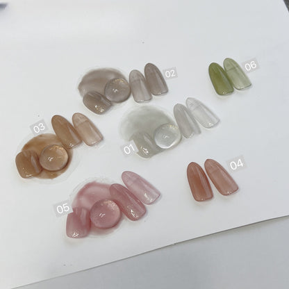 Adhieren la serie Sunset Island Jelly Gel Gel Nail Nail 7pcs -12ml Glitter Transparente Nude Red Red Pindo Colors Gel Polish Gel Kit