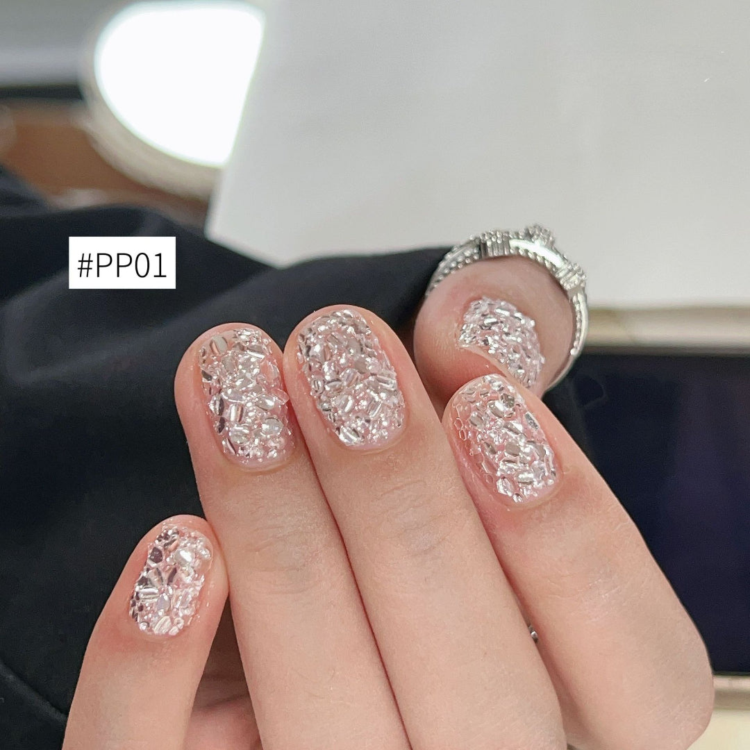 ADHERE Bubble Up Collection Iridescent Nail Glitter Set, 6 Colors 1g/Jar Cat Eye Bubble Flakes, Crystal Sparkle Sequins for Gel Nail Art & DIY Manicure